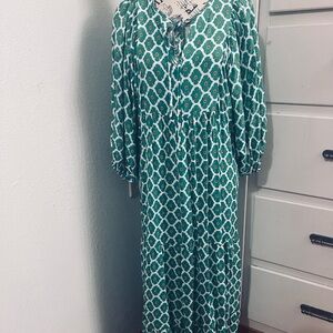 Green Patterned Women's Dress